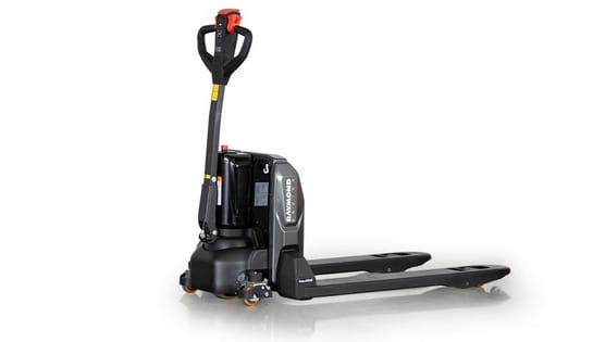 Raymond Basics RBW45 lithium-ion walkie pallet jack for retail, warehousing, dock work, and trailer loading applications