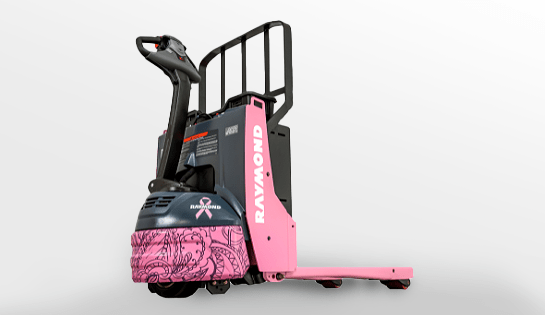 Pink Pallet Jack Project, pink Raymond 8210 powered pallet jack