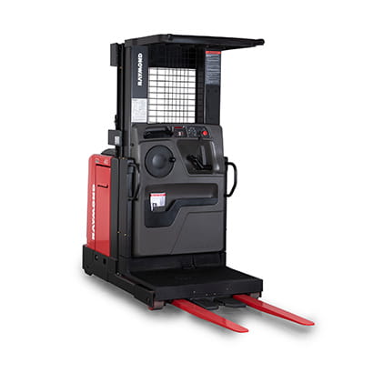 Raymond 5300 order picker with ergonomic operator compartment for high-level order picking and warehouse fulfillment applications